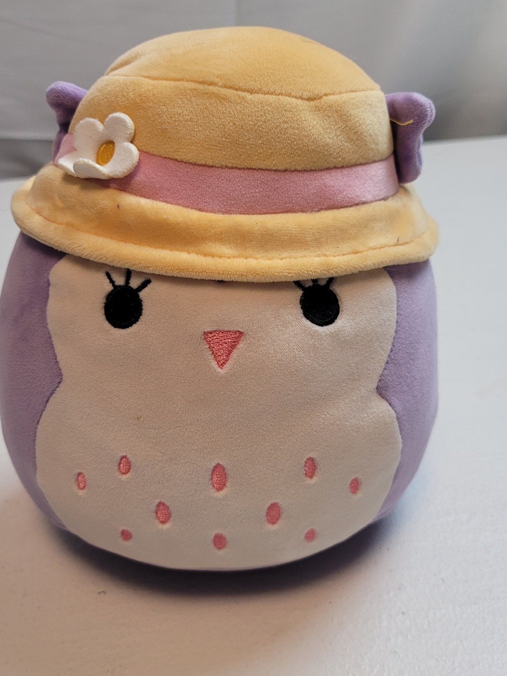 Squishmallows Holly the Purple Owl with Sun Hat plush